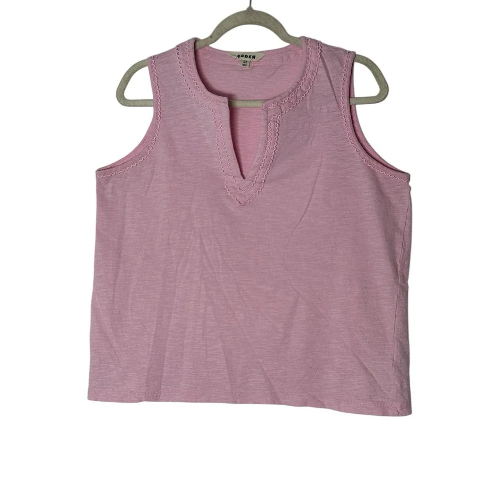 Boden Top Women's size US 10 Pink Sleeveless Essential Cotton Stretch Formal - Picture 2 of 8